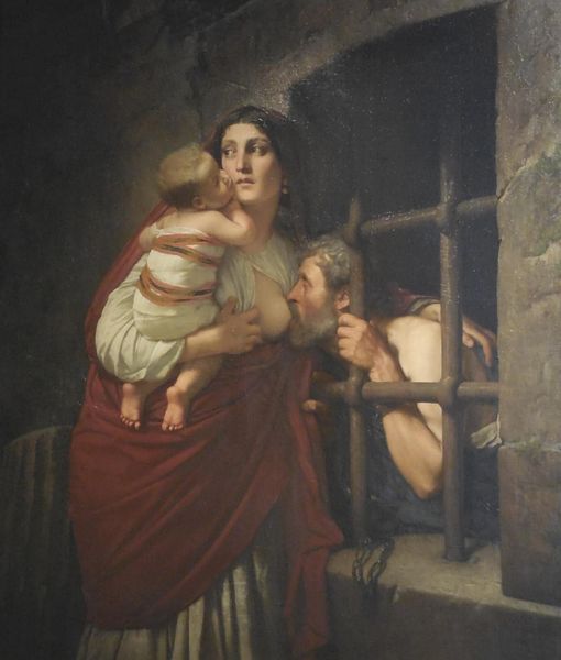A Young Woman Breastfeeding an Old Man in a Prison Cell-Lady Nade-Stumbit Women and Girls